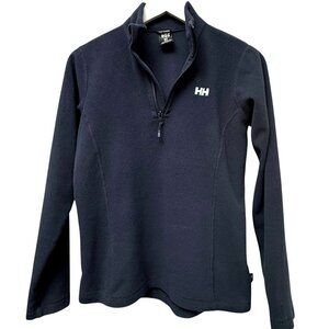 Helly Hansen Fleece Pullover Medium Juniors Half Zip Mockneck Navy Blue Ski Top